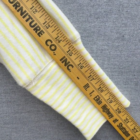 Pilcro Anthropologie Yellow Striped Grommet V-Neck Pullover Top Size S - Picture 9 of 11